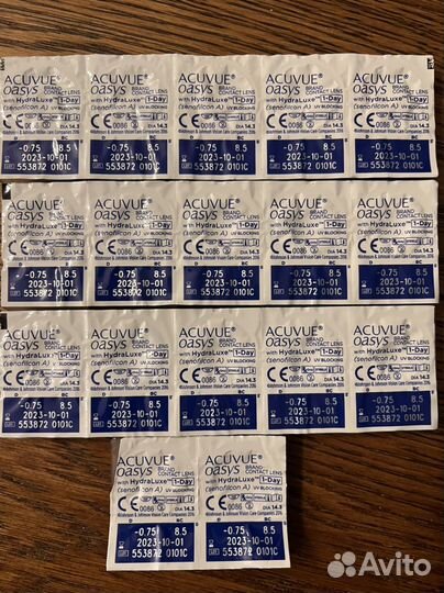 Acuvue oasys -0,75 линзы однодневные