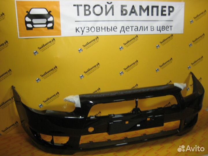 Бампер передний Mitsubishi Lancer 10 цвет Черный