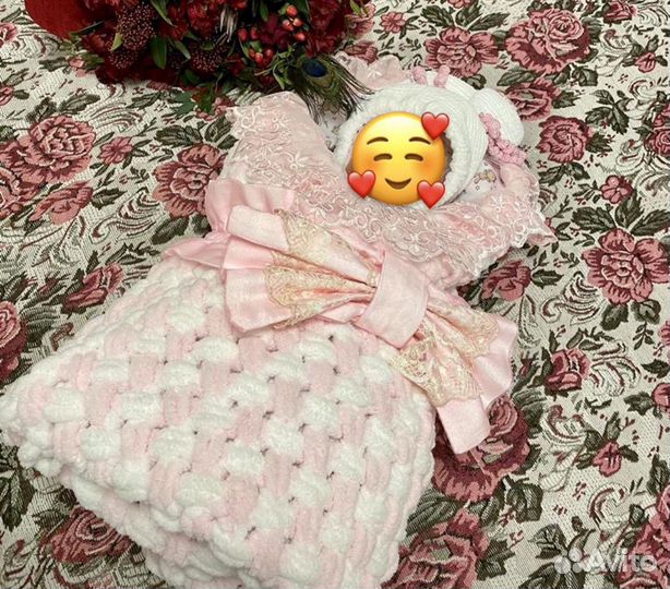 Конверт-плед на выписку для девочки