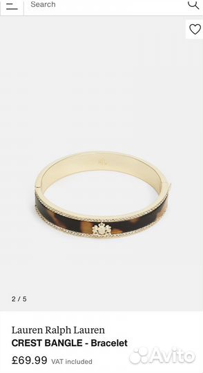 Браслет кафф черепаховый Ralph Lauren