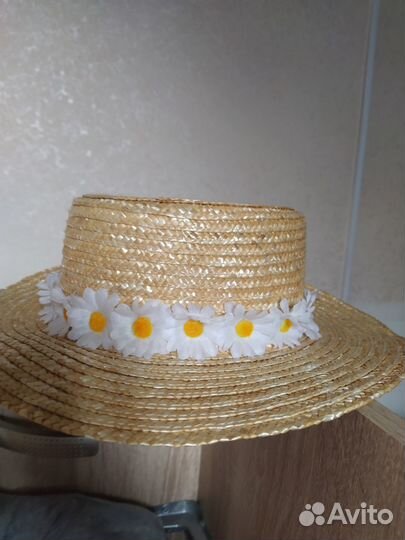 Детская соломенная шляпа новая