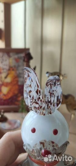 Коллекционная стеклянная статуэтка. Заяц, кролик