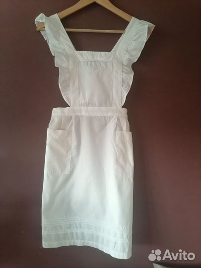 Фартук школьный белый СССР оригинал винтаж