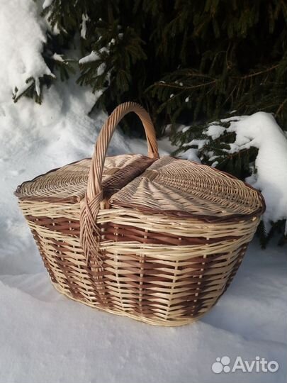 Корзина плетёная с крышками