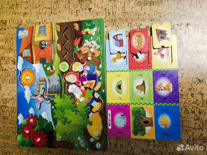 Пазлы вкладыши деревянные