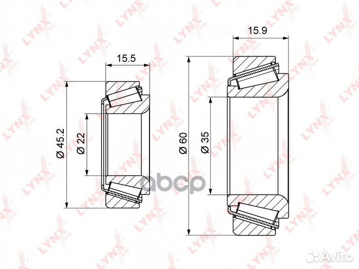 Подшипник ступицы, комплект WB-1083 lynxauto