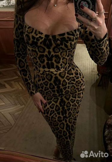 Вечернее платье леопардовая