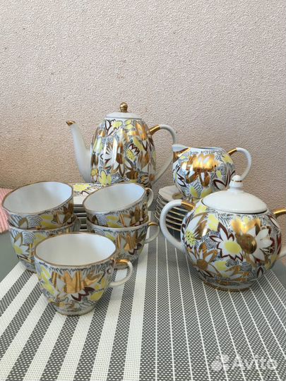 Сервиз золотые ромашки лфз