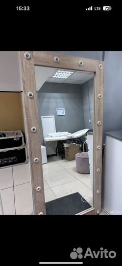 Гримерное зеркало с лампочками бу