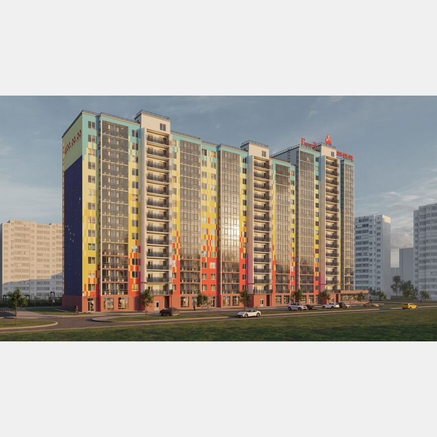 2-к. квартира, 72,9 м², 3/15 эт.