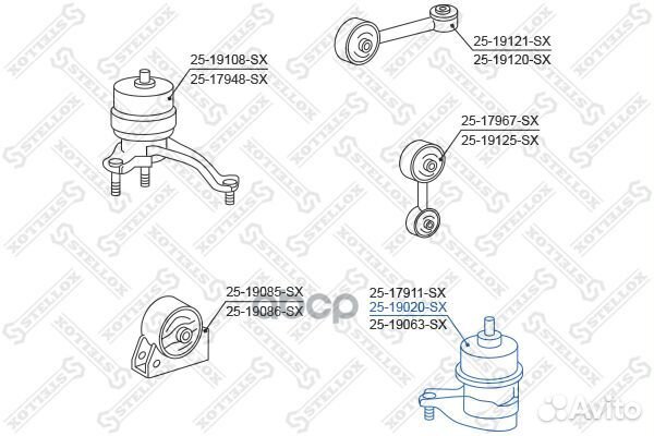 25-19020-SX опора двигателя Toyota Camry 01-06
