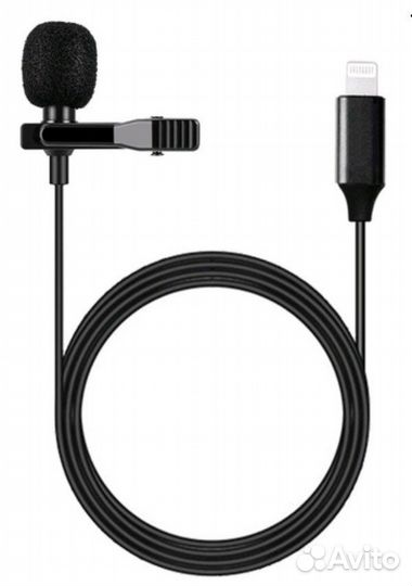 Микрофон петличный петличка Lavalier, черный