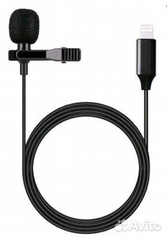 Микрофон петличный петличка Lavalier, черный