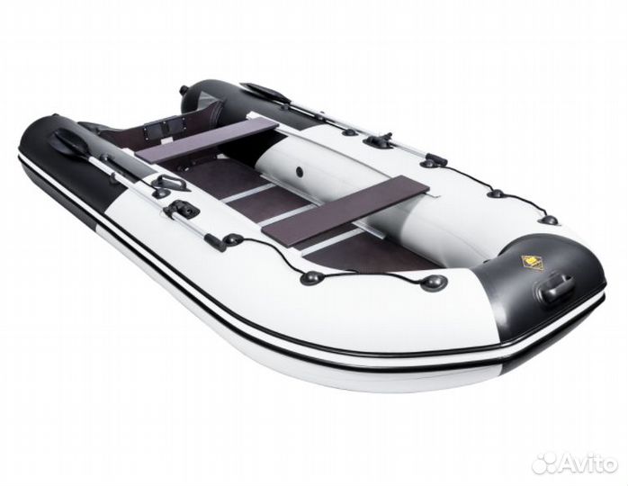 Лодка Ривьера Компакт 3600 ск комби светло-сер/чер