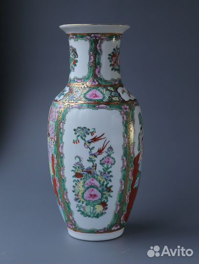 Ваза Фарфор старый Китай восточный сюжет роспись