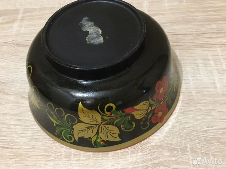 Тарелка дерево хохлома СССР