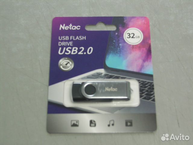 Флешка USB 32Gb (USB 2.0) Netac U505 black