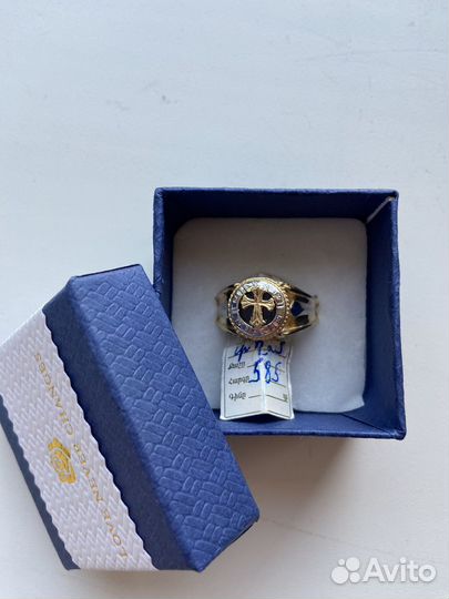 Мужская золотая печатка 585