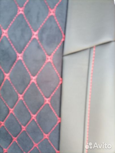 Чехлы на Гранту из алькантары в ромб