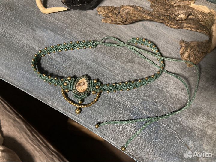 Чокер макраме колье бохо ручная работа