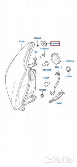 Заглушка фары габарита ford focus 2,3