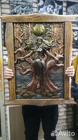 Панно-барельеф. Славянская мифология богиня Мара