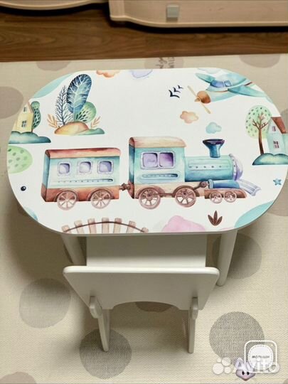 Детский стол и стул новый с рисунком