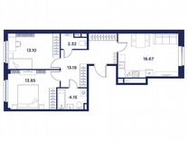 2-к. квартира, 65,3 м², 1/5 эт.