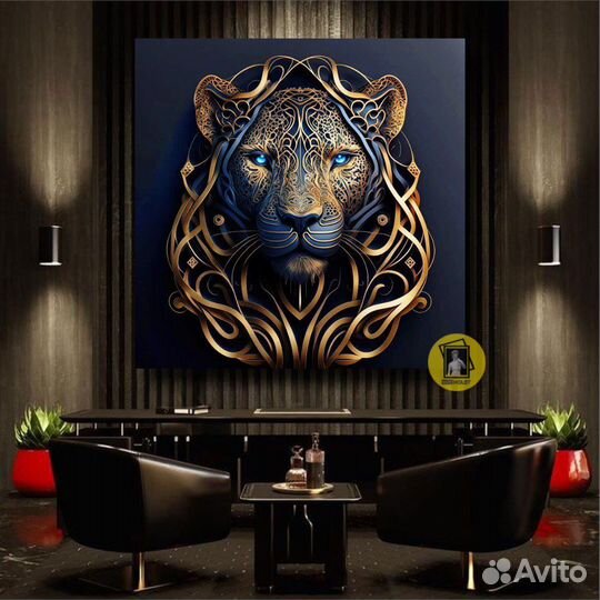 Картина на холсте лев в современном стиле