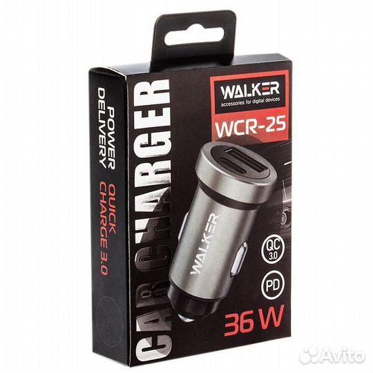 Азу walker 36Вт, USBx1/Type-Cx1, быстрая зарядка Q