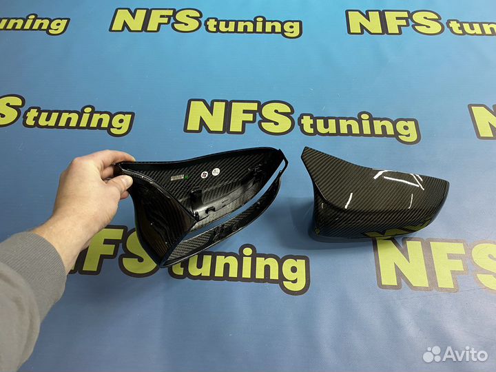 Накладки зеркал для BMW F90 M5 сухой карбон