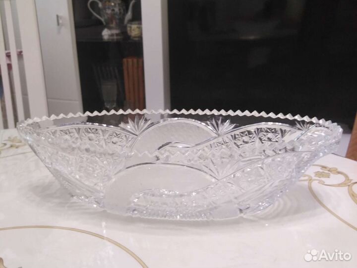 Ваза для фруктов СССР хрусталь большая