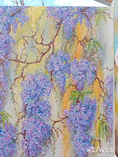 Картина маслом на холсте сирень 50х70