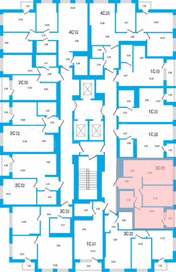 3-к. квартира, 52,7 м², 22/22 эт.