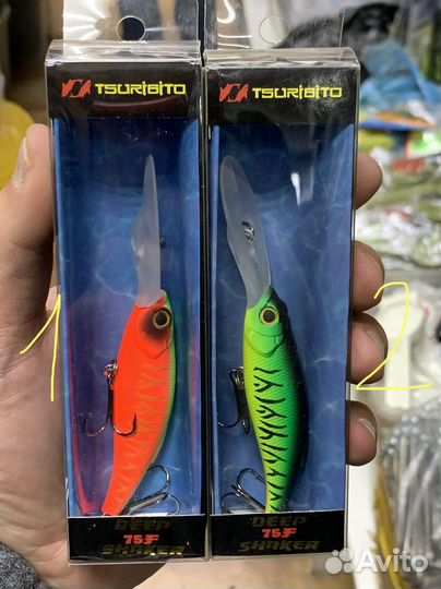 19 воблеров на судака Tsuribito Deep Shaker 75f