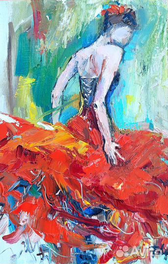 Картина маслом девушка танцовщица балет танец