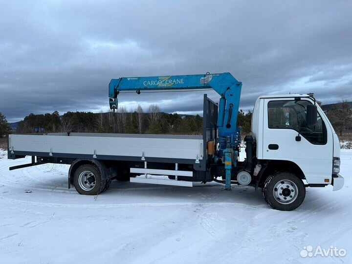 Бортовой грузовик Isuzu NKR с КМУ Tadano, 2008