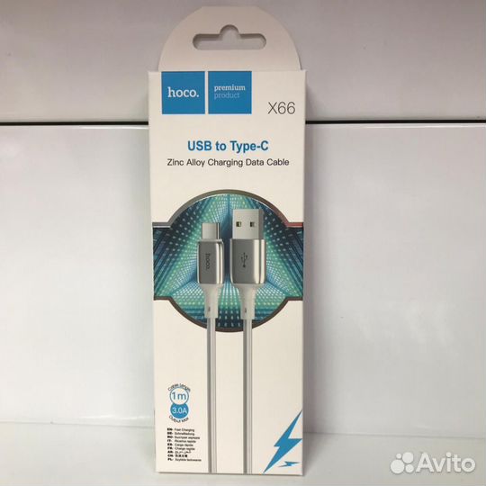 Кабель Type-C Hoco X66 (3A,1m) white