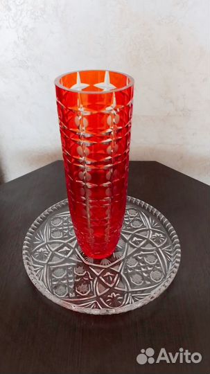 Ваза для цветов цветное стекло СССР