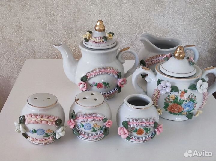 Сервиз винтаж,СССР,фарфор,лепнина