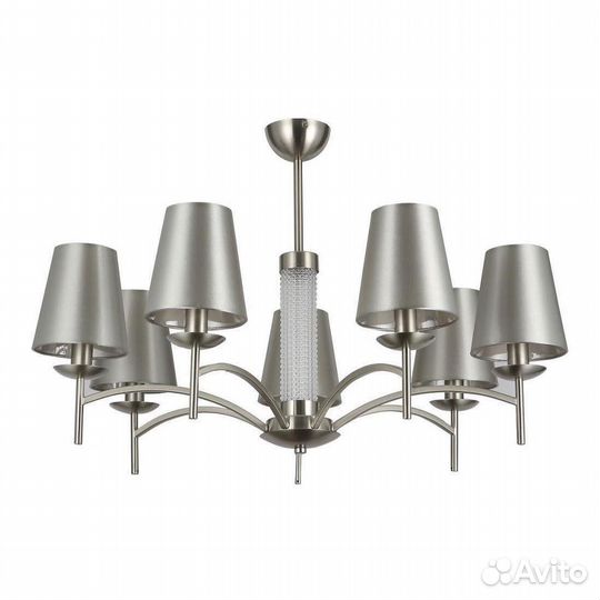 Люстра подвесная металл и текстиль в спальню