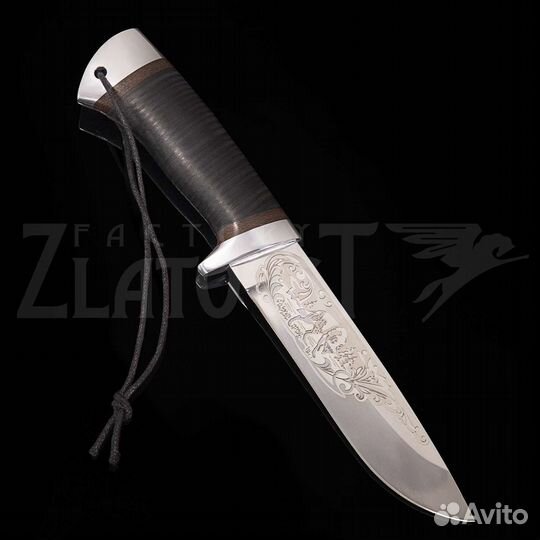 Нож для охотника с гравировкой Волк