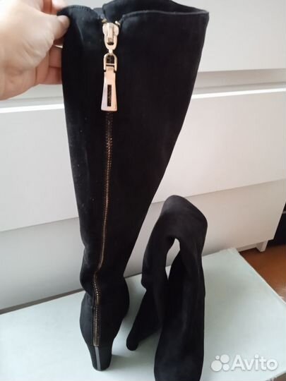 Сапоги ботфорты 39 размер замшевые