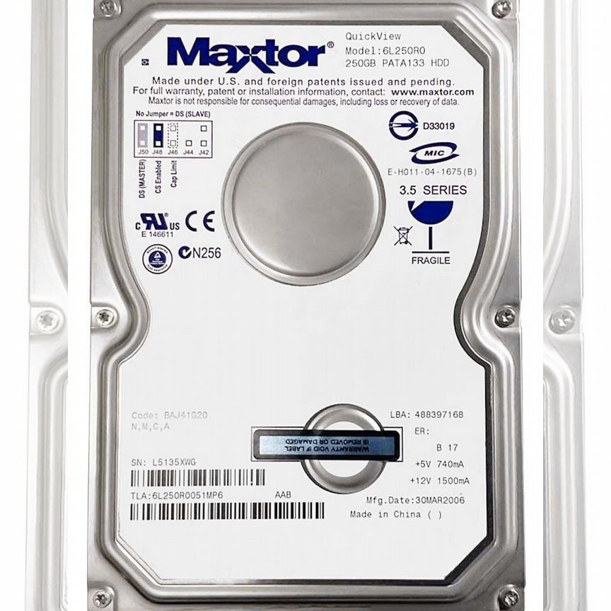 [6L250R0] Жесткий Диск Maxtor 250gb 7200 Ide 3.5" 6l250r0