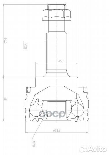 ШРУС внешний NKN AB1307-2H с кольцом ABS AB1307-2H