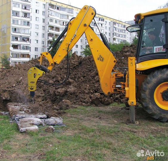 Услуги экскаватора-погрузчика. Услуги гидромолота