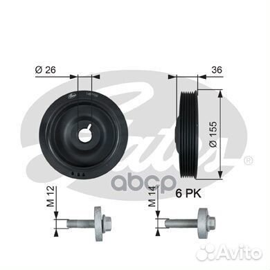 Шкив коленвала TVD1126A Gates