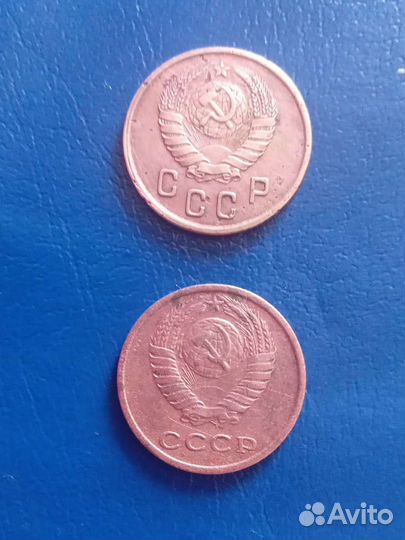Редкие монеты СССР 2 копейки 1945 г и 1974г