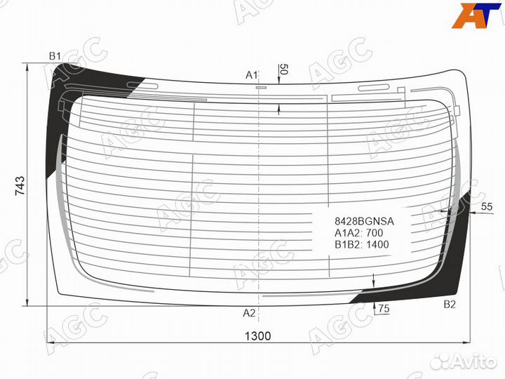 Стекло заднее Toyota Camry V70