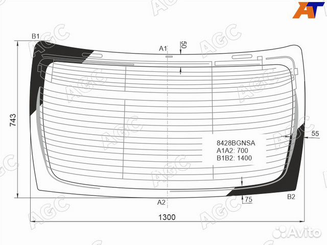 Стекло заднее Toyota Camry V70